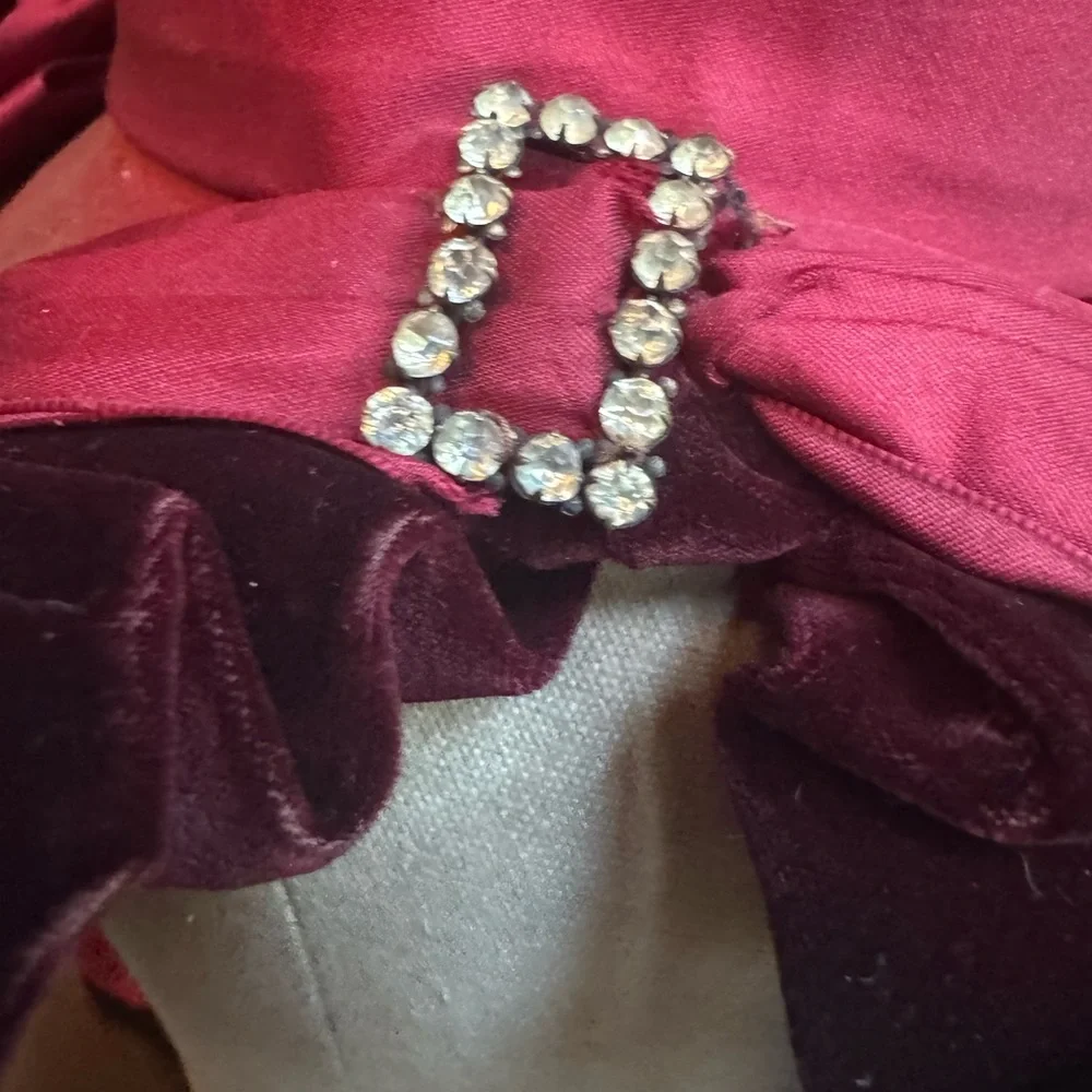 Late 19th/Early 20th Victorian/Edwardian Eras Wide Brim Velvet Trim Prominent Ri - Picture 9 of 11